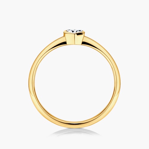 Pierścionek zaręczynowy Pure: złoty, diament w szlifie serce